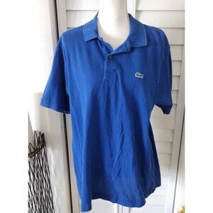 Lacoste Men's Polo blue short sleeve collar‎ preppy shirt XXL